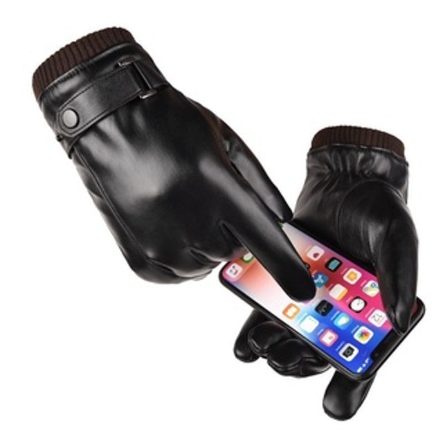 Găng Tay Da Nam Cảm Ứng Chống Nước 1