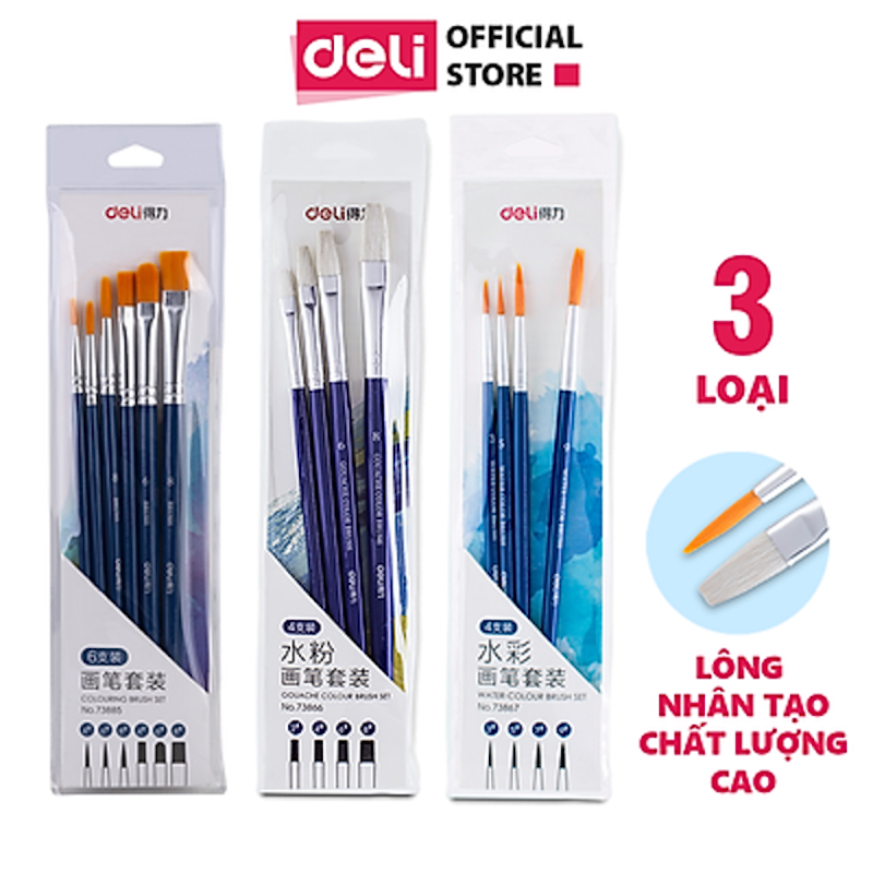 Bộ Cọ Vẽ Màu Nước Chuyên Nghiệp Deli 1