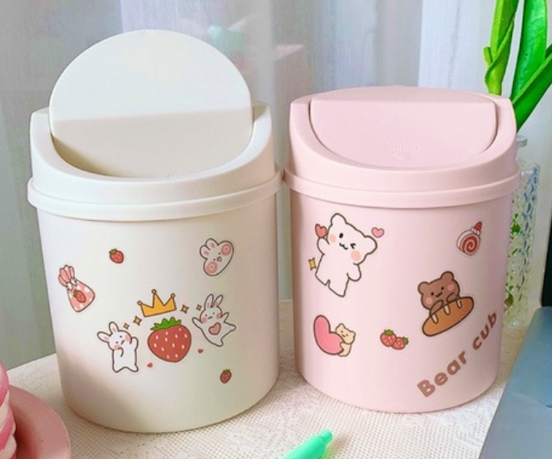 Thùng Rác Để Bàn Nắp Lật 1