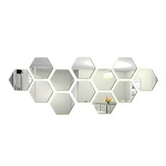 Set 12 Gương Dán Tường Hình Lục Giác