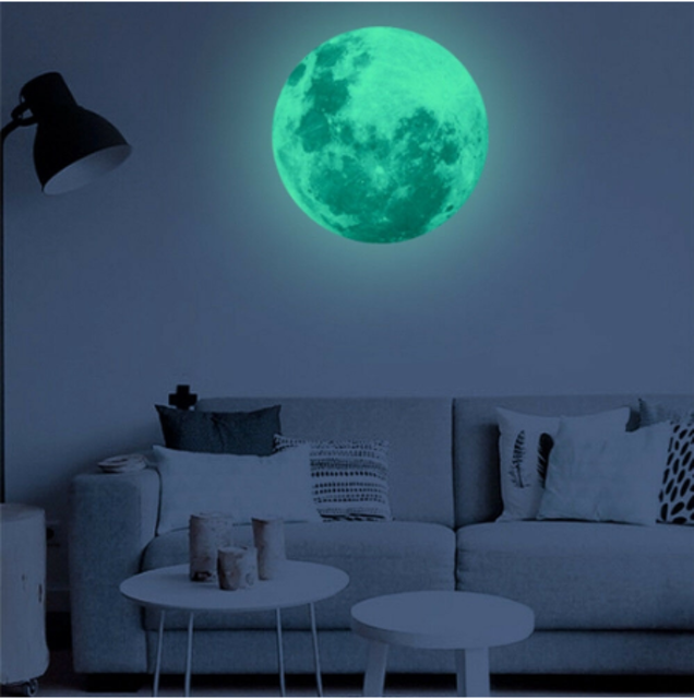 Decal Dán Tường Hình Mặt Trăng Dạ Quang 1