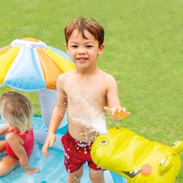 Bể Bơi Phao Có Cầu Trượt Cá Sấu Phun Nước 3