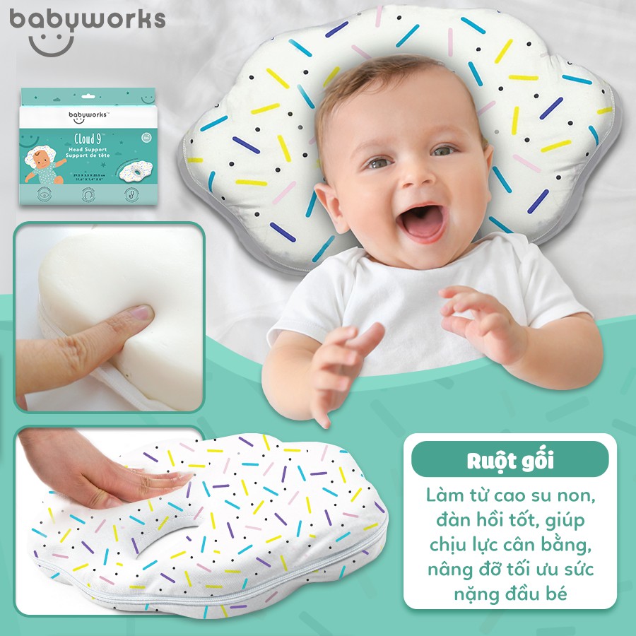 Gối Chống Bẹp Đầu Babyworks Cloud 9 Head Support 5