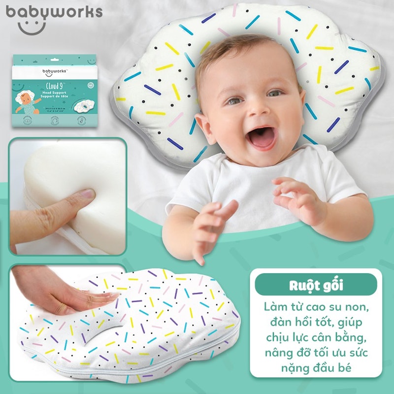Gối Chống Bẹp Đầu Babyworks Cloud 9 Head Support 5