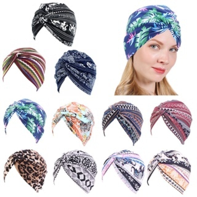 Mũ Turban Thắt Nút Họa Tiết  1