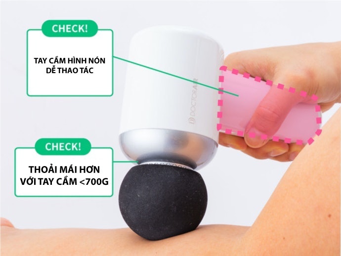 Chọn Súng Massage Dưới 700g & Tay Cầm Hình Nón: Dễ Cầm, Dễ Thao Tác Hơn