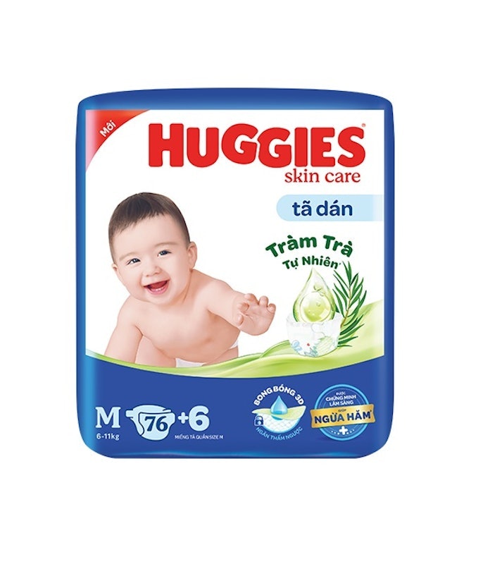 Hạn Chế Hăm Da Với Tã Dán Cotton Thoáng Khí, Có Bổ Sung Tinh Chất Chống Hăm Như Gạo Non, Tràm Trà, Lô Hội, v.v.