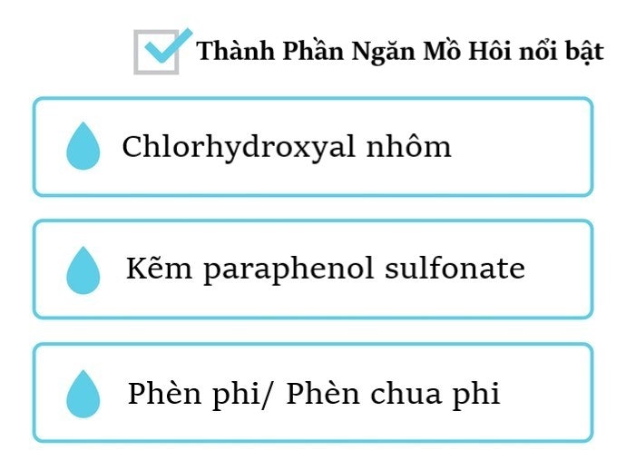 Thành Phần Ngăn Mồ Hôi: Ngăn Mồ Hôi Bết Dính